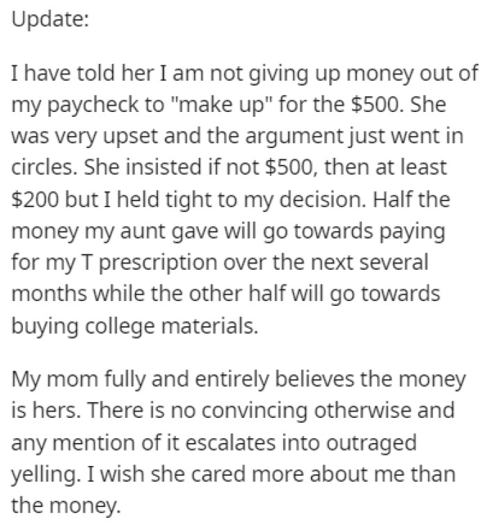 OP provided an update to the story, explaining how they resolved the issue