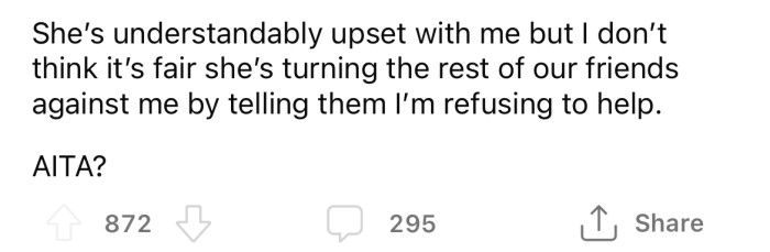 Now the OP is wondering if she's the a**hole here.