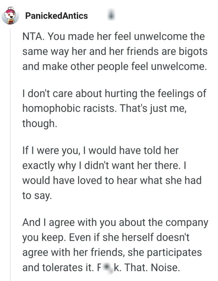 This Redditor would have revealed why they didn't want her tagging along