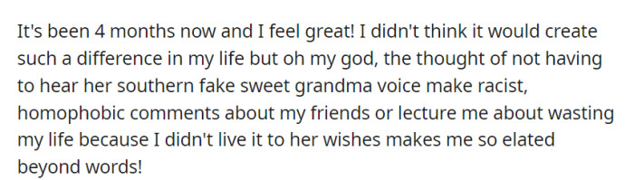 Four months without her southern 