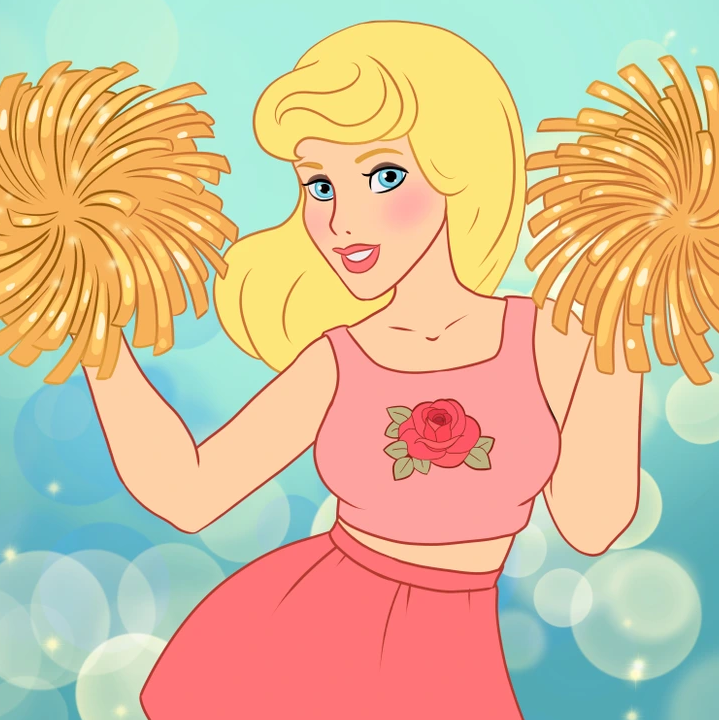 9. Aurora has no time for sleep, as she's the head cheerleader.