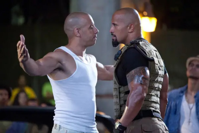 6. Dwayne Johnson and Vin Diesel, the Fast and the Furious franchise