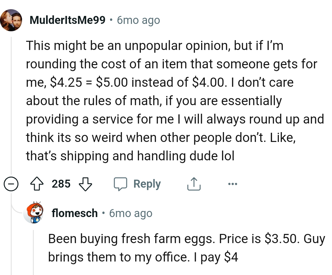 Rounding up and thinking it's weird