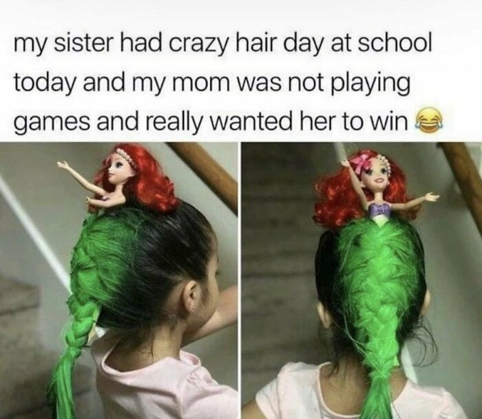"That Mom Didn’t Send Her To Crazy Hair Day. She Sent Her To Win It"