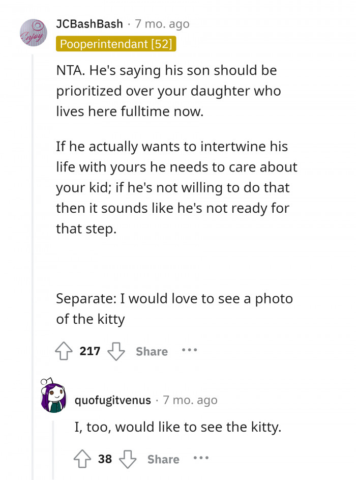 #11 Can't believe he has the nerve to say that his son should be prioritized.