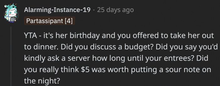 Another thing people pointed out is that as an adult, if he really was hell-bent on sticking to a budget...