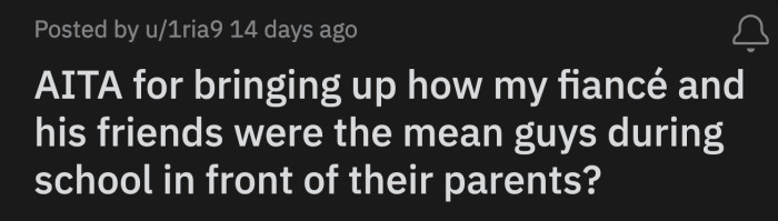 Their parents scolded them for their behavior, which OP found funny... her fiancé? Not so much.