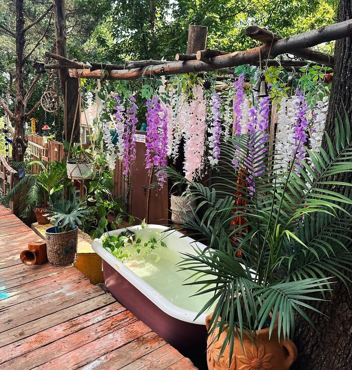 Diy trick: bathtub for the yard.