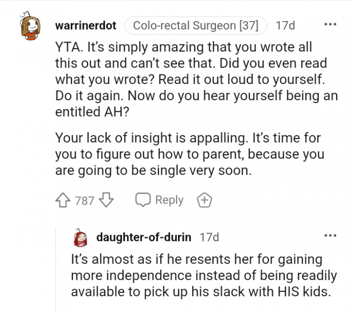 Your lack of insight is appalling.