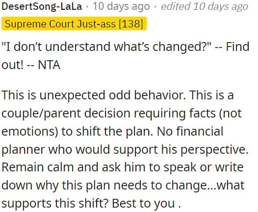 His behavior is surprising and unusual.