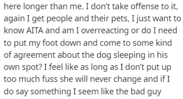 OP turned to Reddit to see if she's overreacting