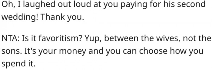 19. The favoritism is between the wives, not her sons.