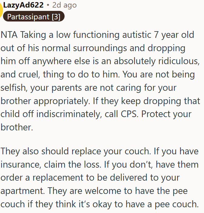 Parents neglect their autistic son’s needs, leaving the sibling to deal with the damage and call for intervention.