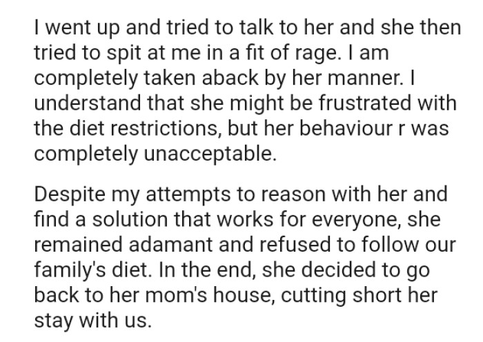 The OP's attempts to reason with her and find a solution that works for everyone didn't work