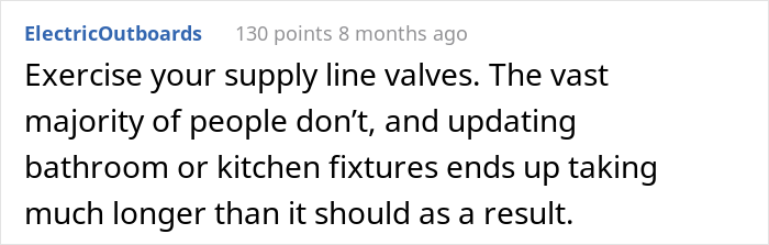 Exercise the supply line valves