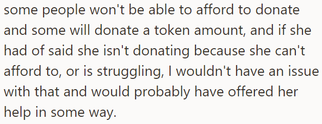 But the cousin's response really insulted her