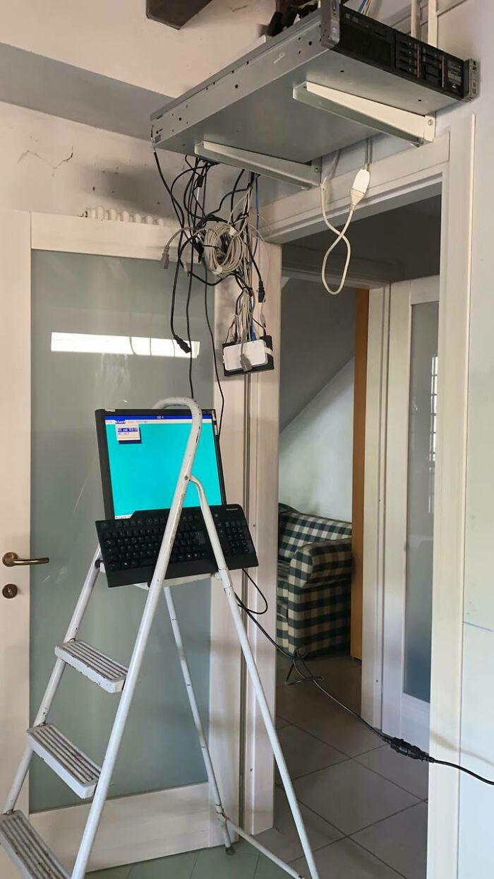 "My Colleague Placed The Server Up There, Alone. They Have The Network Rack There"