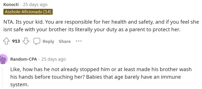 People immediately said that OP was NTA and that it is his responsibility to set boundaries for his daughter since she cannot do it herself.