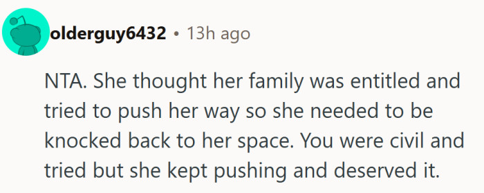 She asked for sandwiches and ended up getting served a reality check instead.