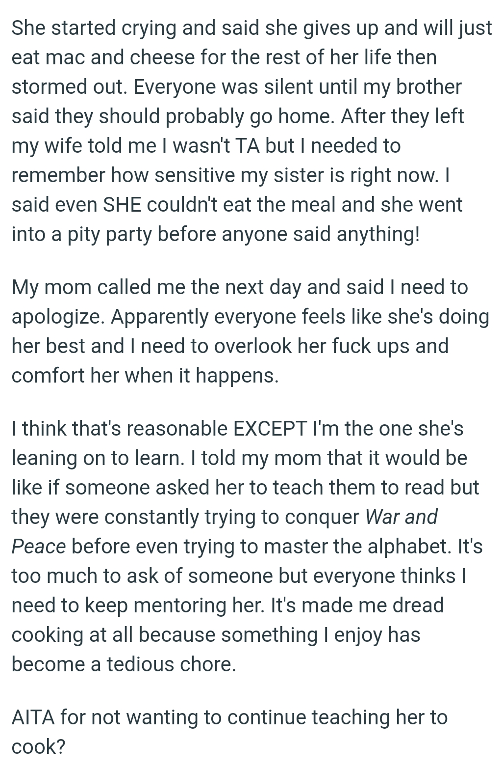 It would be like if someone asked her to teach them to read