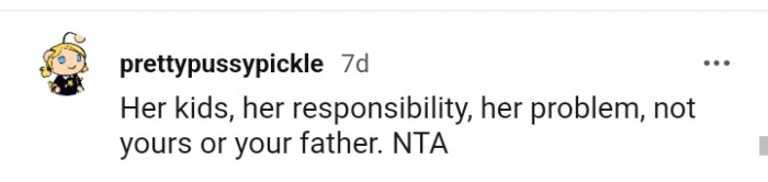 It's her responsibility and her problem