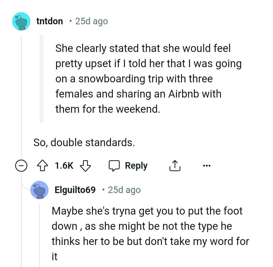 It's the double standards for this Redditor