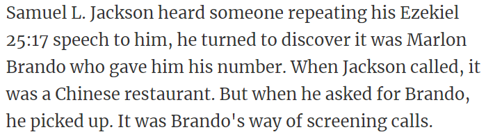 It was Brando's way of screening calls