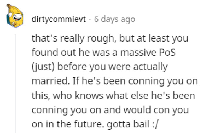 At least she found out in time