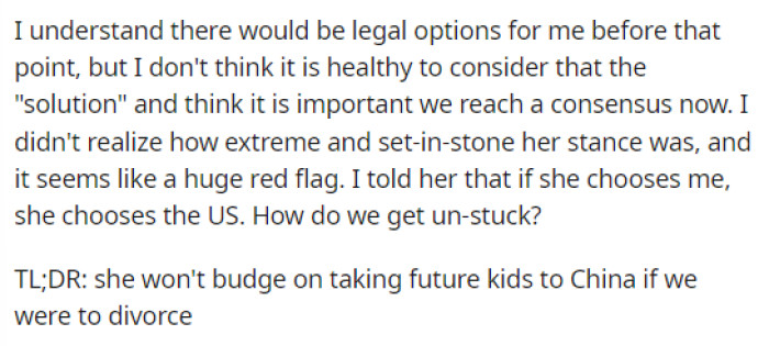He is concerned that this is a huge red flag, and honestly, we can understand why he might feel this way about this conversation.