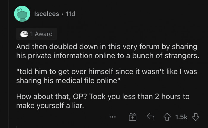 OP is determined to make herself a liar.