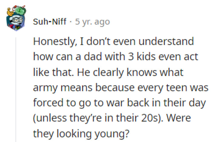 A father of three acting like this...