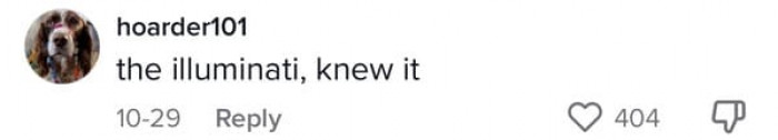 People immediately started speculating about what exactly the AI was trying to convey, and this comment went straight to the Illuminati.