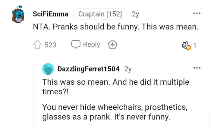 This was a mean thing, and the OP's cousin did it many times