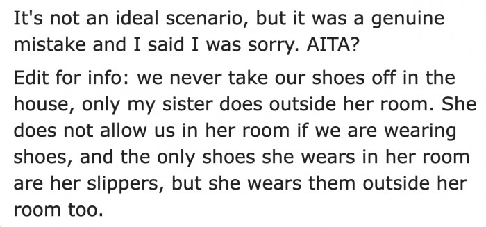 She let the AITA community judge her actions.