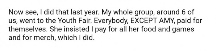 Apparently, this isn't the first time Amy has done this to OP