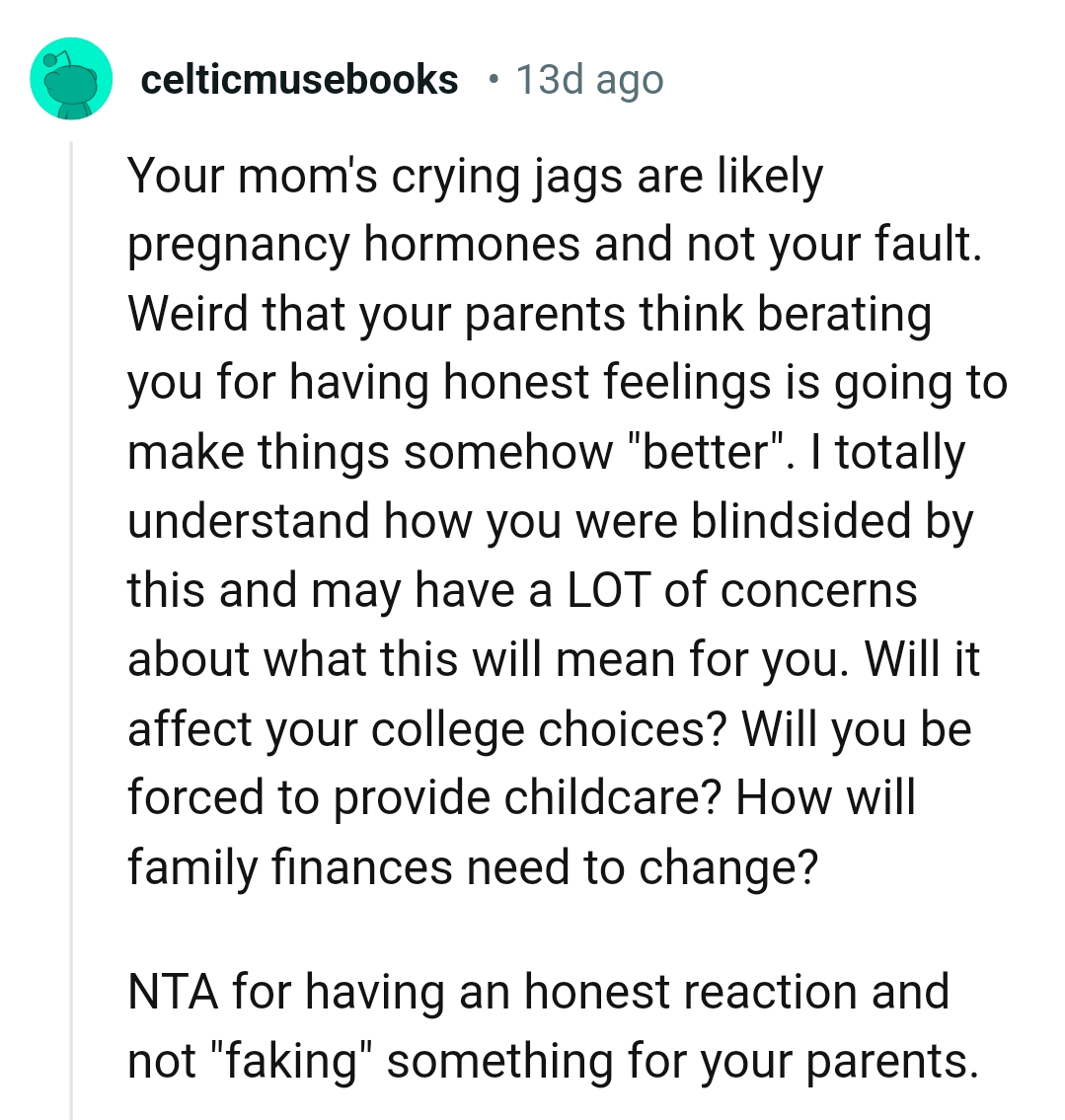 Will the OP be forced to provide child care?