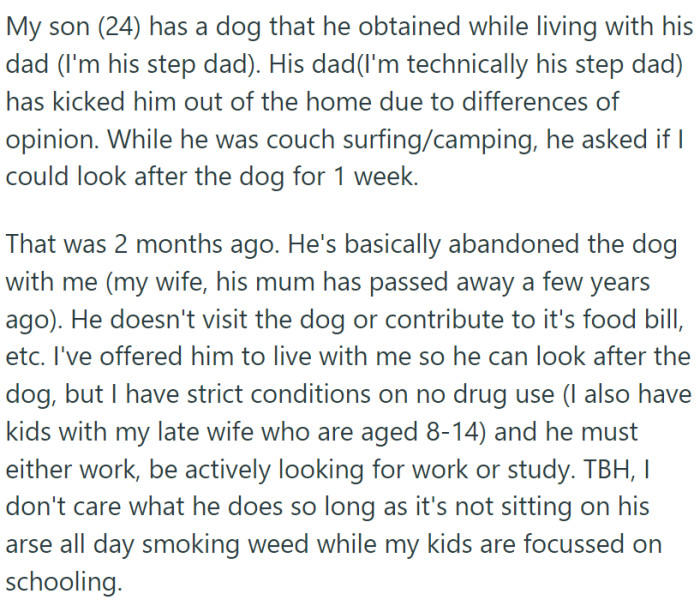 The stepfather's ordeal began when his 24-year-old stepson was kicked out of his father's house due to disagreements.