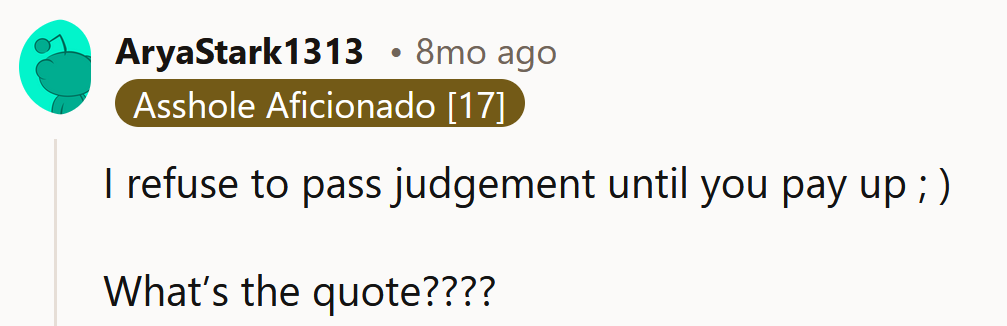 Okay, but what's the quote?