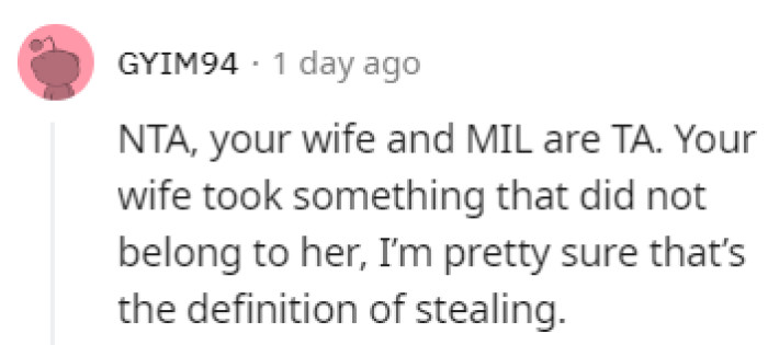 Straight up stealing