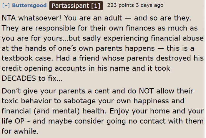 The Parents Need to Learn How to Be Responsible Adults. They Need to Start by Paying the Mortgage Themselves.