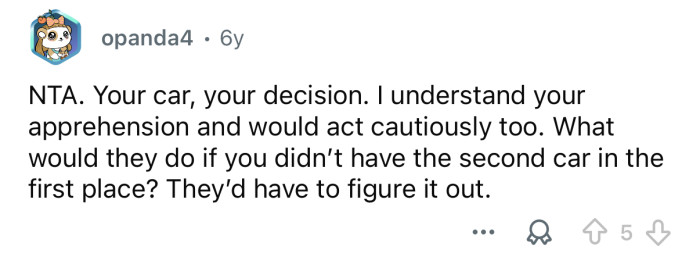 Your car, your choice.