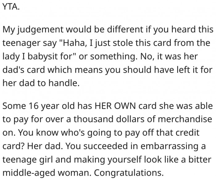 13. She just let everyone know she's a bitter middle-aged woman.