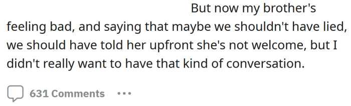 Now the OP is wondering if he's an a**hole for lying to his sister.