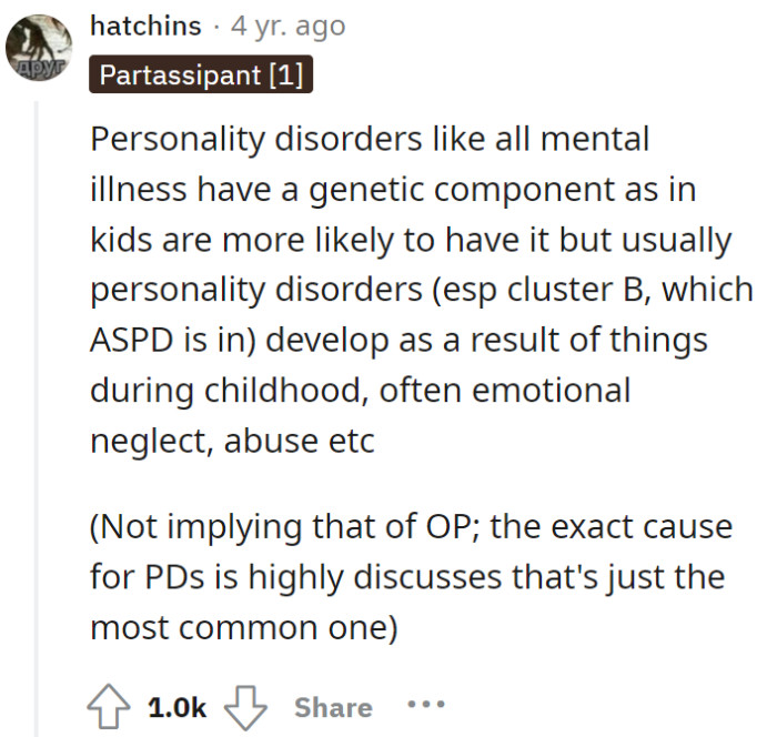 Genes may play a role, but childhood chaos reigns supreme—personality disorders are like a twisted recipe, nature and nurture in a tumultuous spree.