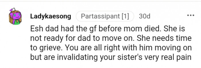 She needs time to grieve