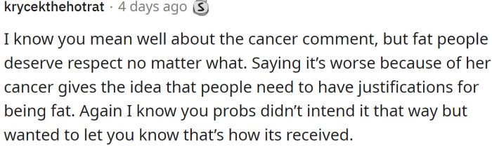 This Redditor makes a good point: