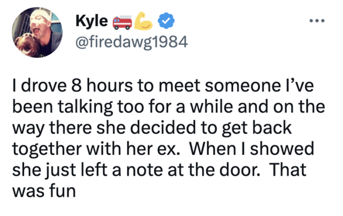 3. When I showed up, she just left a note at the door