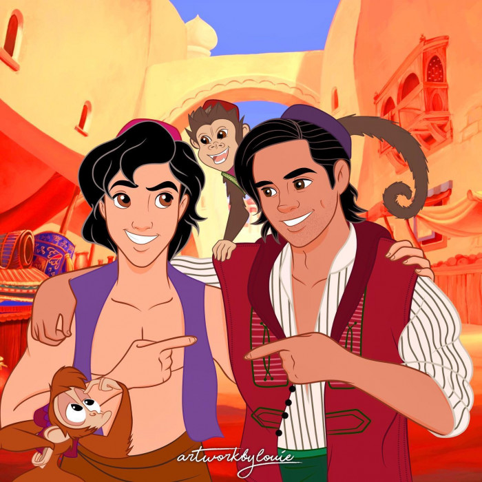 2. Aladdin and Abu look like a perfect duo to me. I love seeing the comparison between the monkeys too.