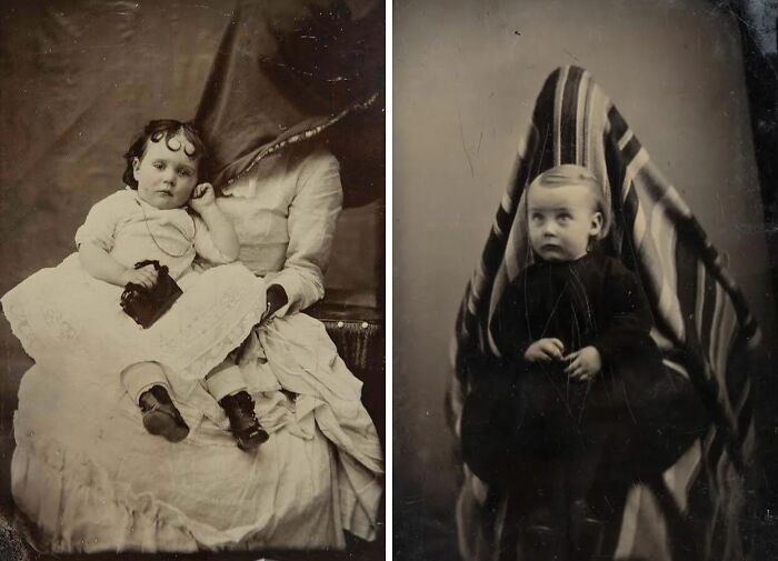 "Mothers Holding Their Babies Still For Photographs. They Were Trying To Blend In. 1850s-80s"