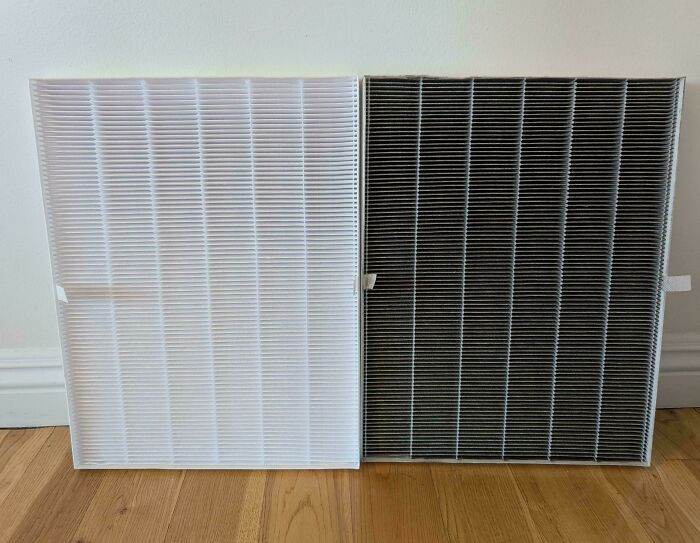 "Our Air Filter Came Out Black After Running All Week In LA With The Fires 10-20 Miles Away. New Filter For Comparison On The Left"